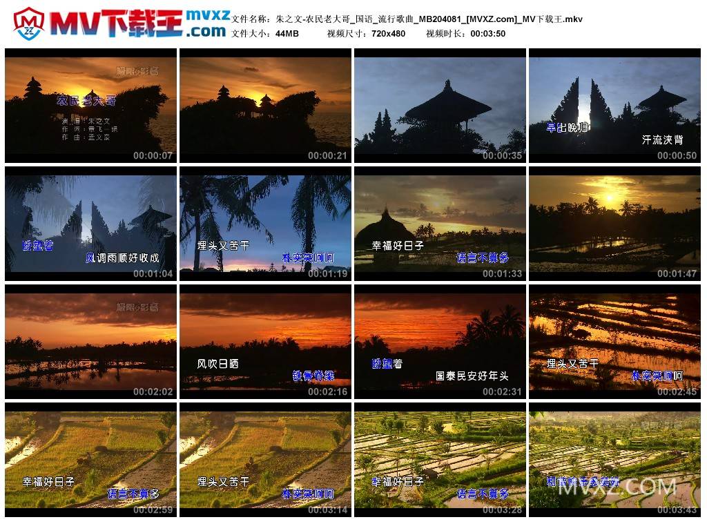 朱之文-农民老大哥_国语_流行歌曲_MB204081